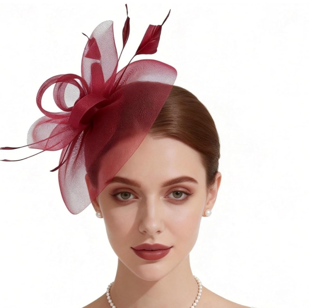 NEW! Gorgeous Cranberry Kentucky Derby Hat